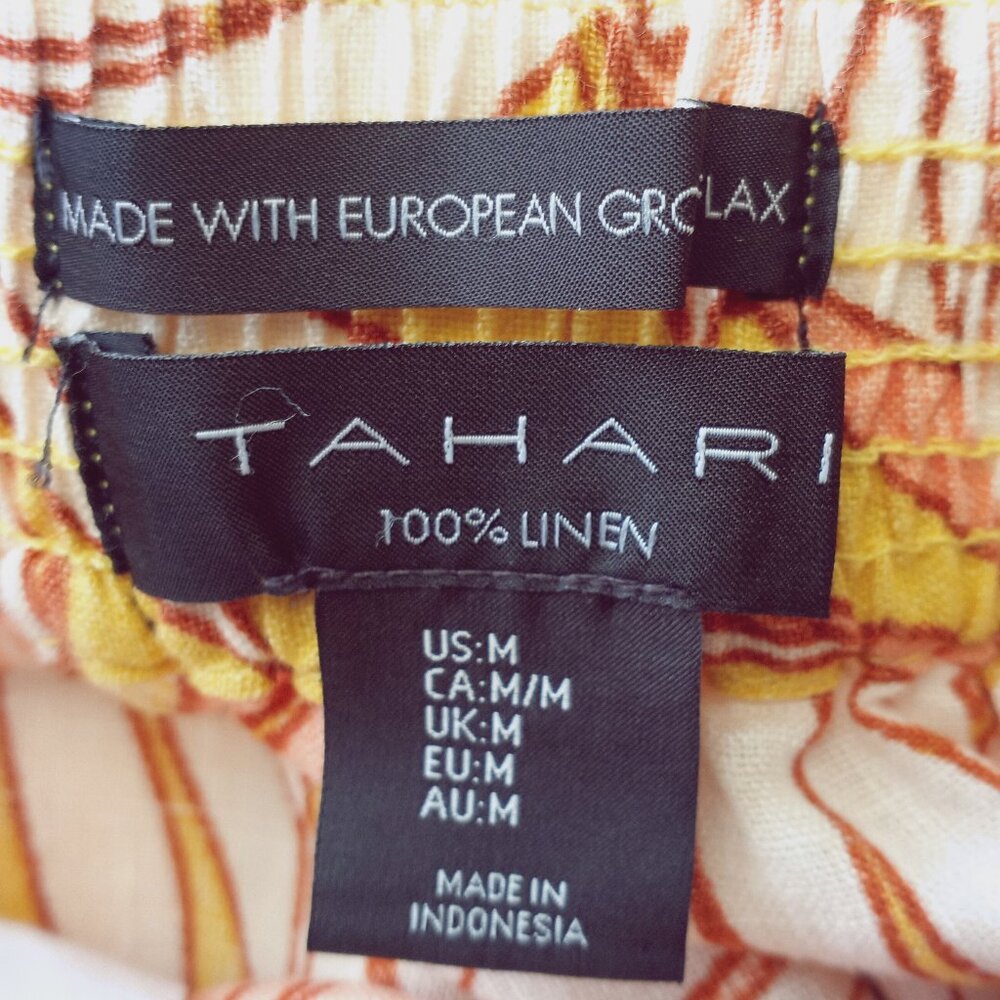 'TAHARI' Wide Leg Linen Pant Size M EUC - Picture 3 of 11